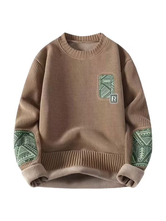 Men’s Color Block Knit Sweater – Modern Streetwear Pullover
