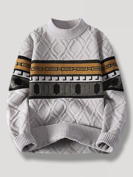 Luxury Pattern Knit Sweater – Designer Style Winter Pullover