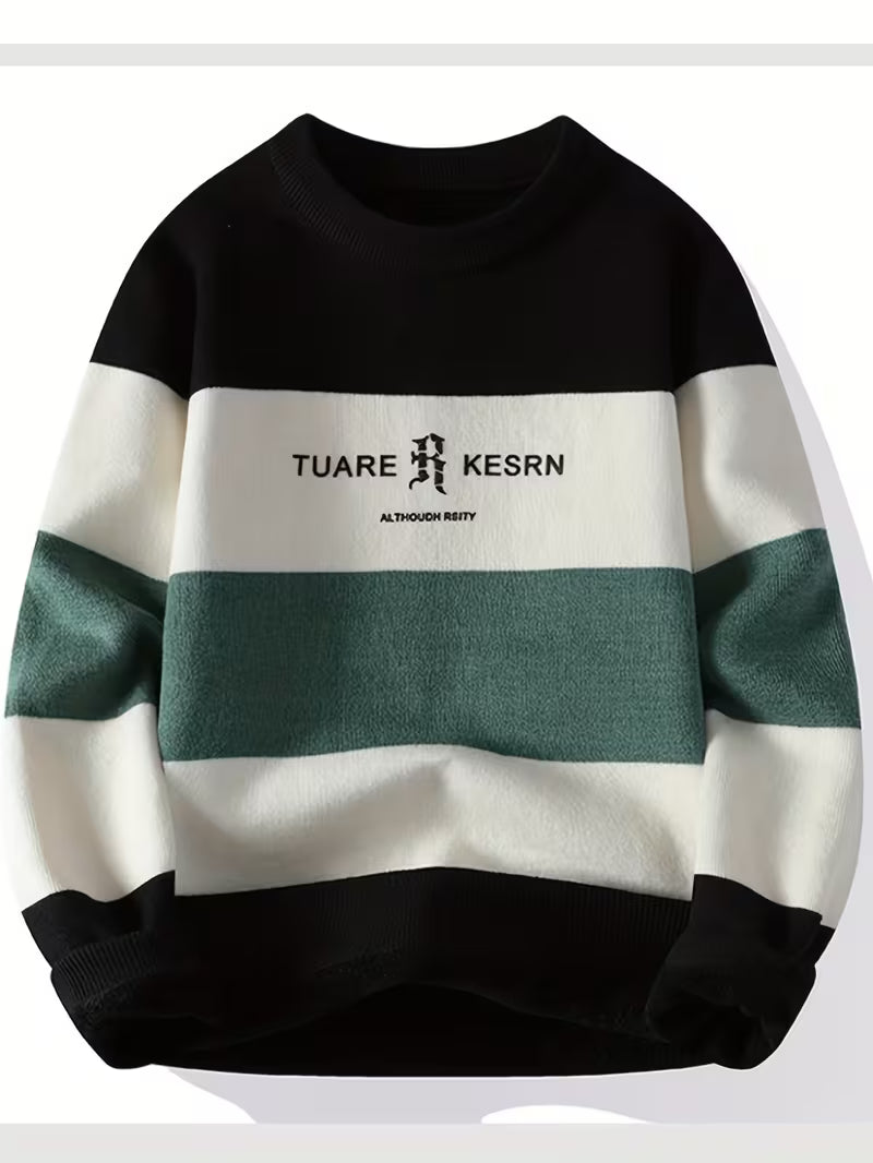Color Block Knit Sweater – Modern Streetwear Pullover