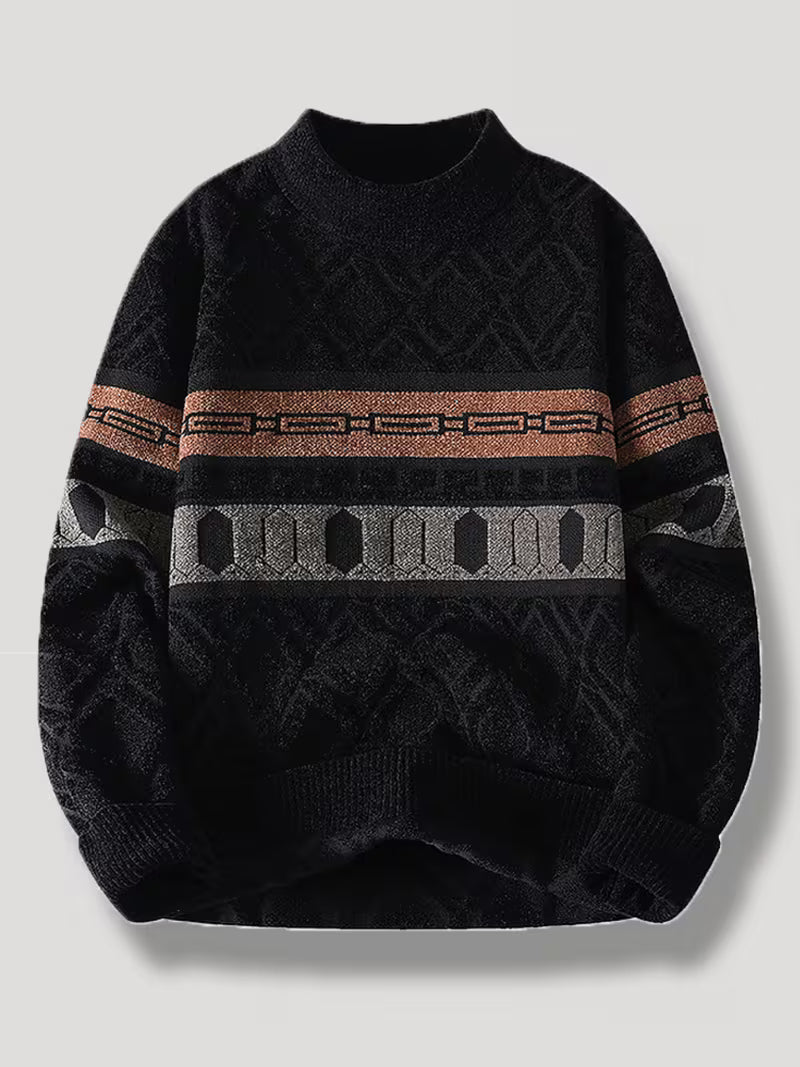 Luxury Pattern Knit Sweater – Designer Style Winter Pullover