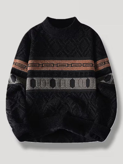 Luxury Pattern Knit Sweater – Designer Style Winter Pullover