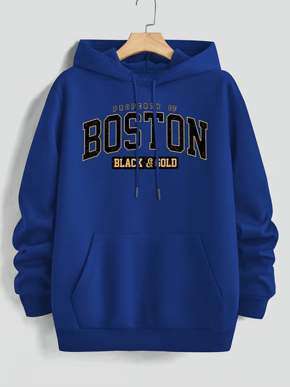 Boston Black & Gold Hoodie – Premium Streetwear Pullover