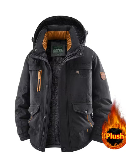 Plush Thermal Winter Parka – Hooded Fleece Lined Windproof Outdoor Jacket