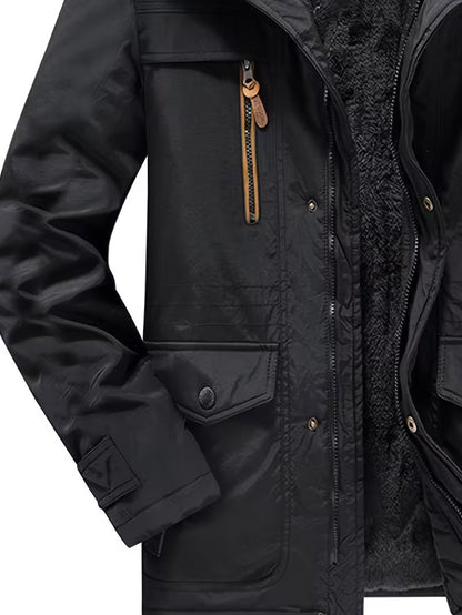 Plush Thermal Winter Parka – Hooded Fleece Lined Windproof Outdoor Jacket
