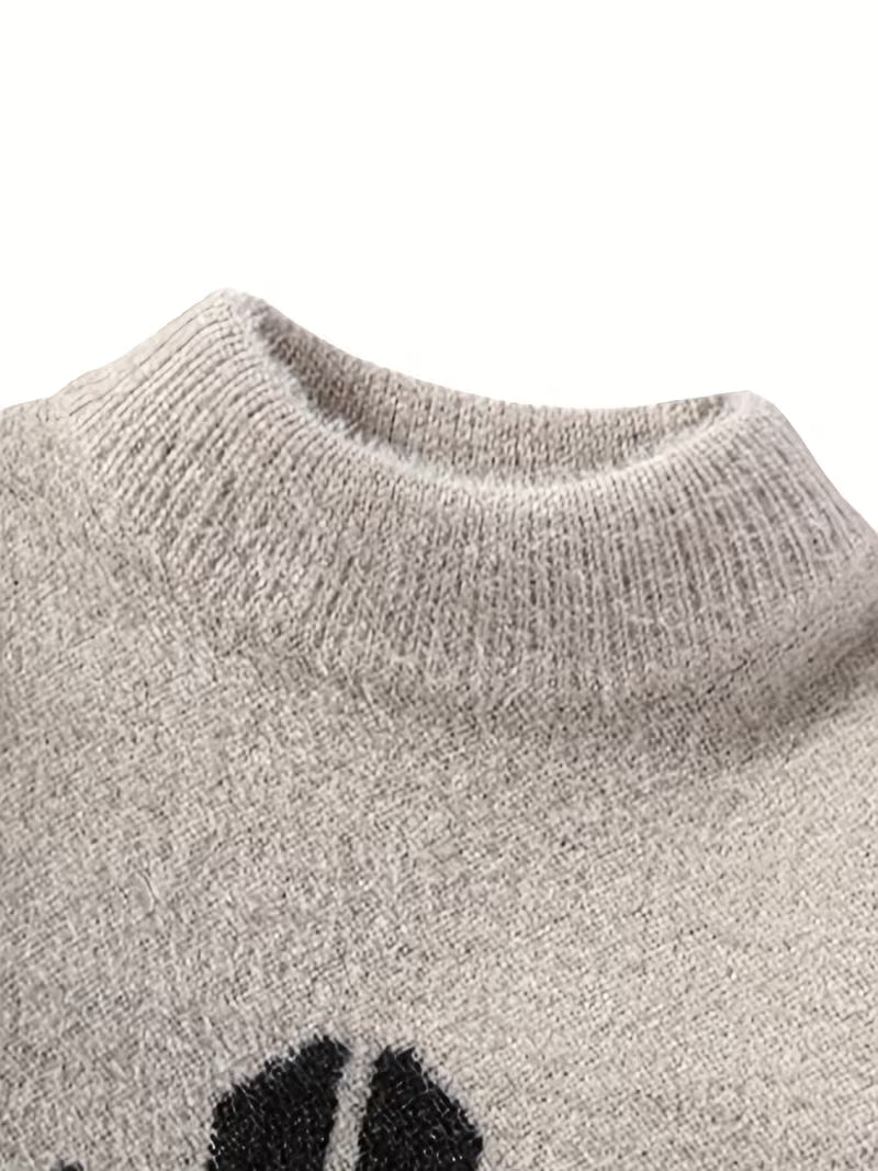 Abstract Knit Sweater – Modern Graphic Winter Pullover