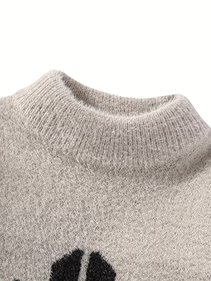 Abstract Knit Sweater – Modern Graphic Winter Pullover