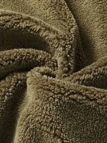 Sherpa Lined Military Style Winter Jacket – Warm Fleece Lined Cotton Trucker Coat