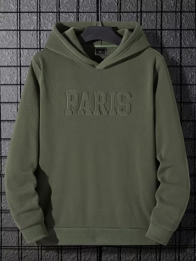 PARIS Embossed Hoodie – Premium Fleece Streetwear Pullover