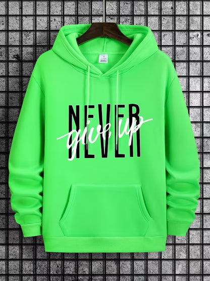 “Never Give Up” Hoodie – Premium Motivational Pullover Sweatshirt