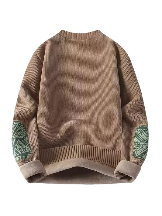 Men’s Color Block Knit Sweater – Modern Streetwear Pullover