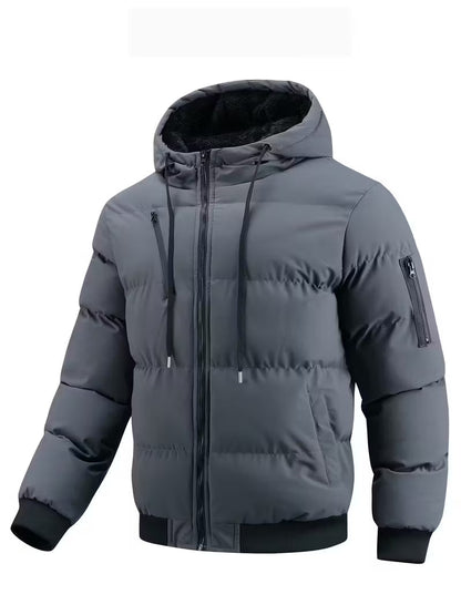 Hooded Puffer Jacket – Thick Insulated Winter Bomber Coat