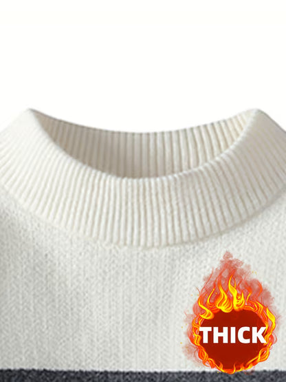 Thick Stripe Knit Sweater – Warm Winter Streetwear Pullover