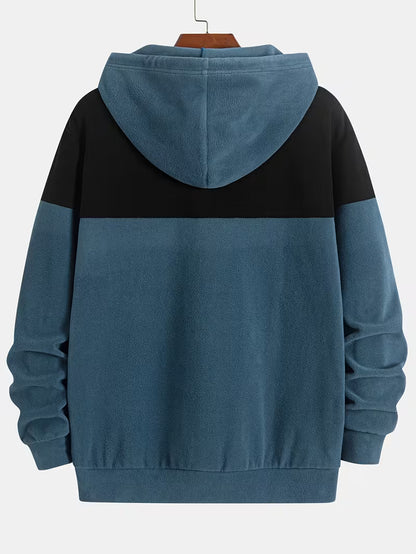 Tribal Stripe Zip Hoodie – Two-Tone Streetwear Sweatshirt