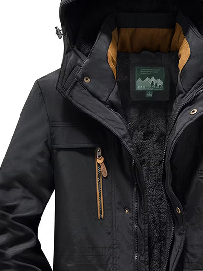 Plush Thermal Winter Parka – Hooded Fleece Lined Windproof Outdoor Jacket