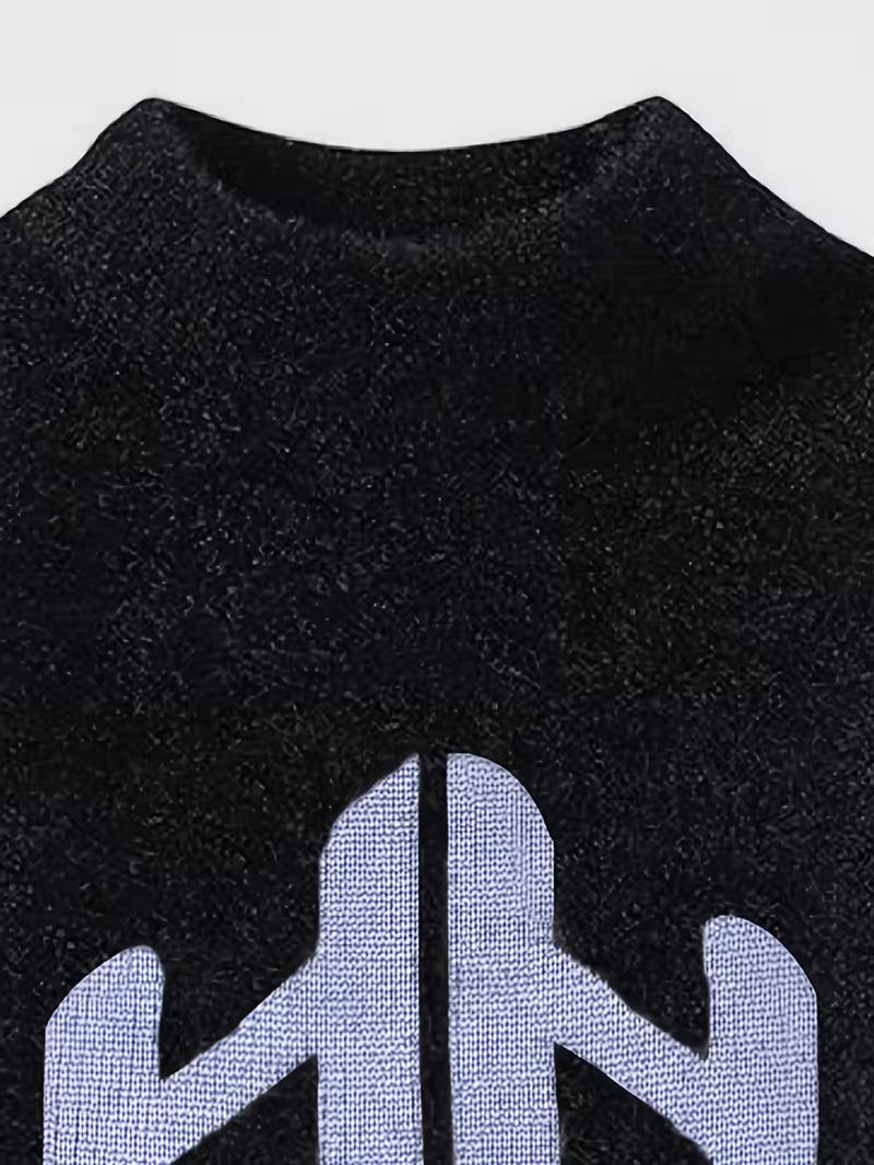 Abstract Knit Sweater – Modern Graphic Winter Pullover