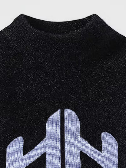 Abstract Knit Sweater – Modern Graphic Winter Pullover
