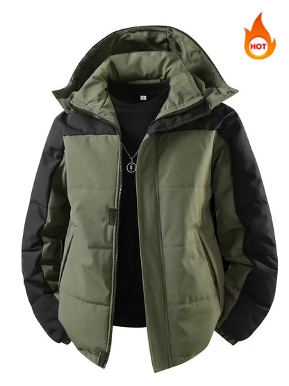 Thermal Hooded Puffer Jacket – Windproof Insulated Winter Coat