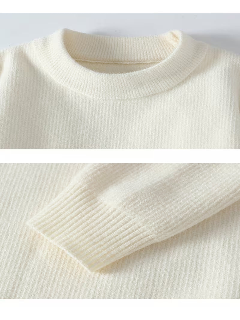 Minimalist Knit Sweater – Soft Cotton Winter Pullover
