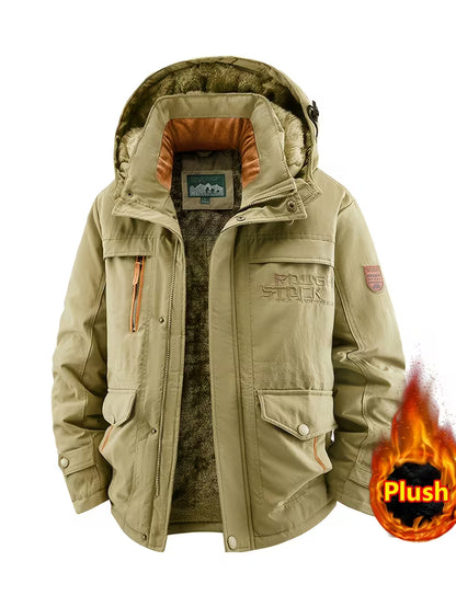 Plush Thermal Winter Parka – Hooded Fleece Lined Windproof Outdoor Jacket
