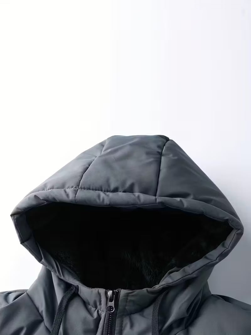 Hooded Puffer Jacket – Thick Insulated Winter Bomber Coat