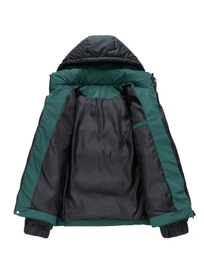 Insulated Hooded Puffer Jacket – Windproof Winter Parka Coat