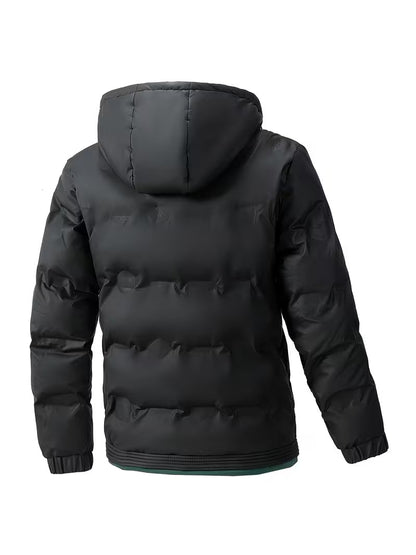 Insulated Hooded Puffer Jacket – Windproof Winter Parka Coat