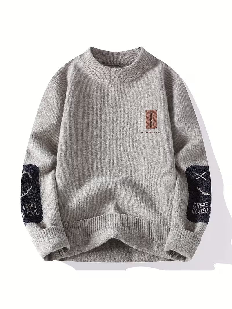 Minimalist Knit Sweater – Soft Cotton Winter Pullover