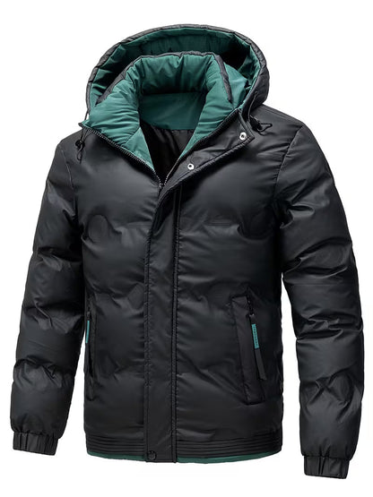 Insulated Hooded Puffer Jacket – Windproof Winter Parka Coat