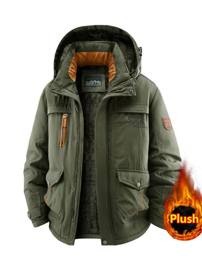Plush Thermal Winter Parka – Hooded Fleece Lined Windproof Outdoor Jacket